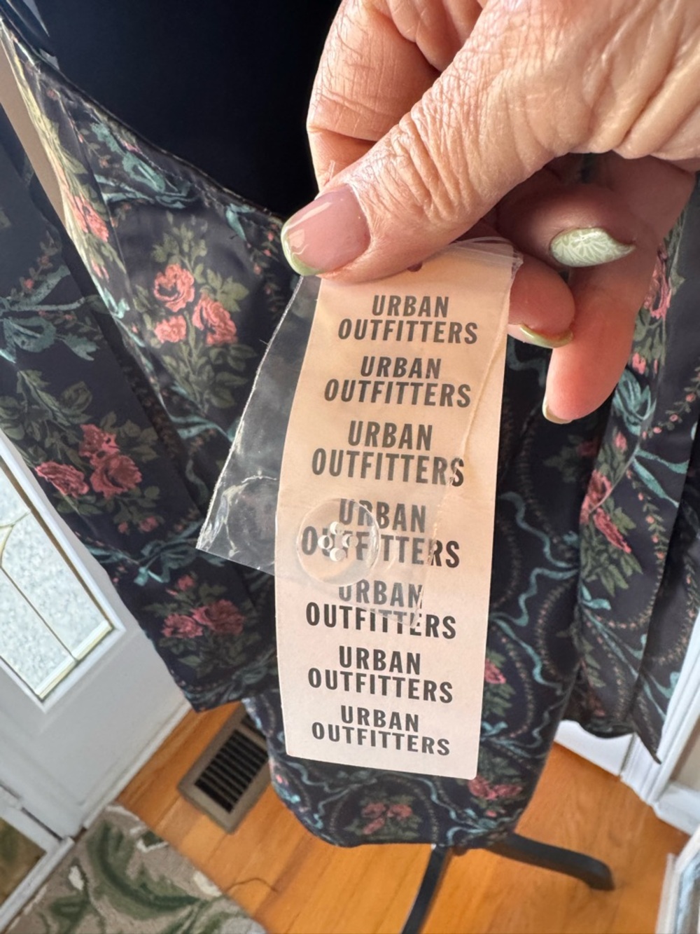 Urban Outfitters Floral Satin Mini Dress with Double Bow Back- szX-Large -NWT - Picture 11 of 14